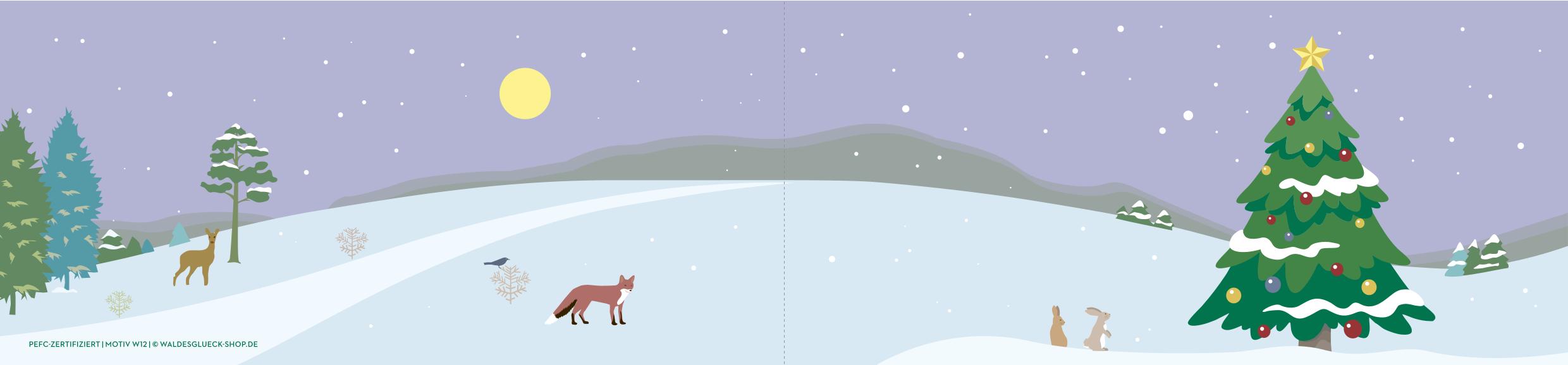 Weihnachtskarte Waldesglück